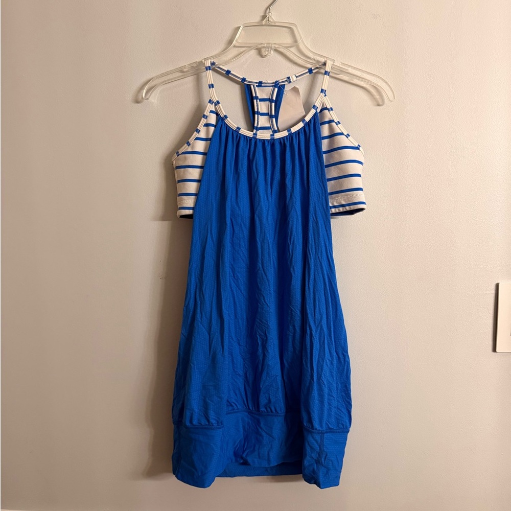 Stylish Blue and White Striped Women's Casual Dress